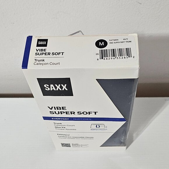 SAXX Vibe Super Soft Slim Fit Trunks - Navy - Men's Size M - SXTM35 - Picture 3 of 6